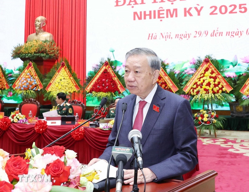 Tổng Bí thư Tô Lâm phát biểu. (Ảnh: Thống Nhất/TTXVN)