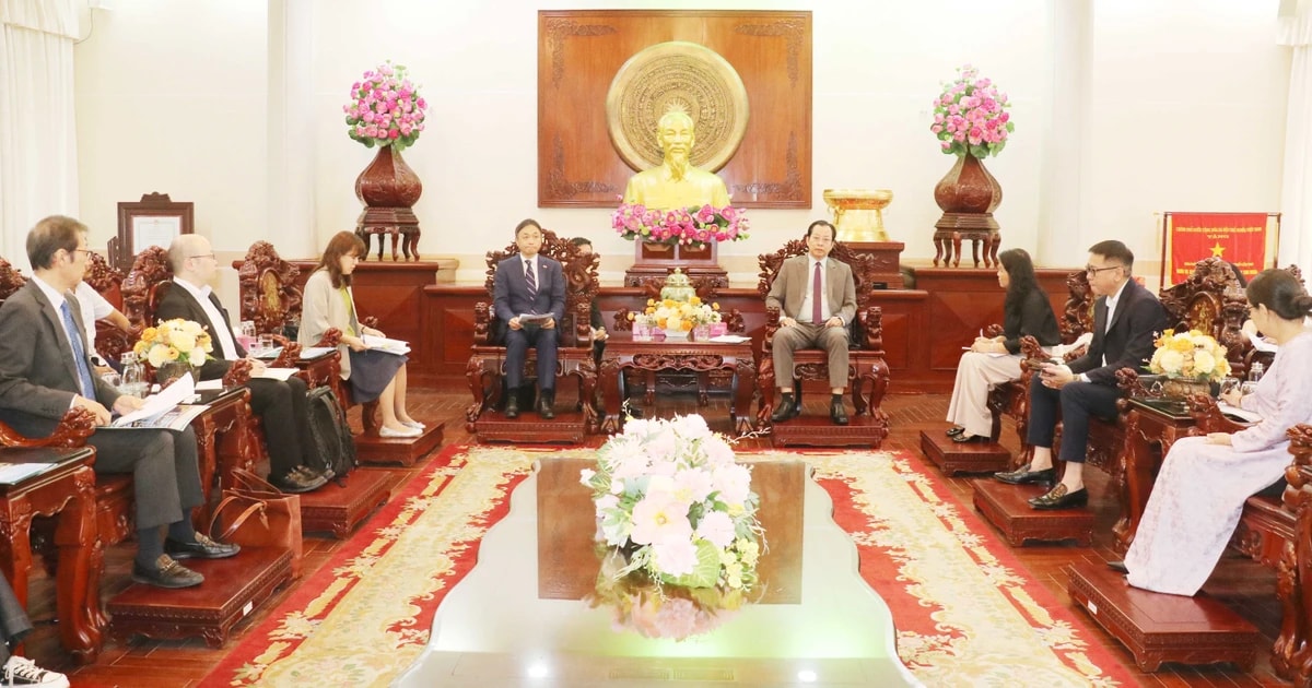 At the working session between Vice Chairman of the municipal People's Committee Vuong Quoc Nam and Chief Representative of JETRO Ho Chi Minh City Okabe Mitsutoshi (Photo: VNA)