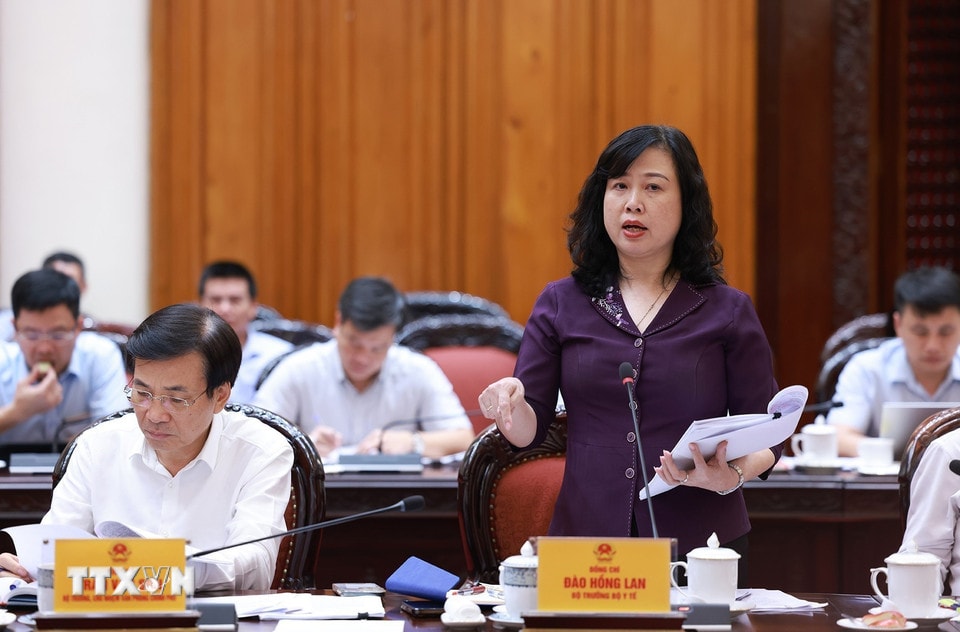 Bộ trưởng Bộ Y tế Đào Hồng Lan phát biểu. (Ảnh: Dương Giang/TTXVN)