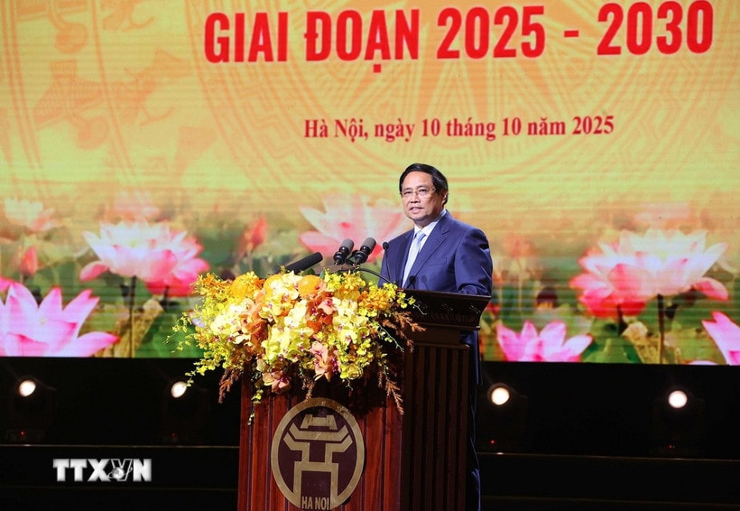 Thủ tướng Phạm Minh Chính phát biểu. (Ảnh: Văn Điệp/TTXVN)