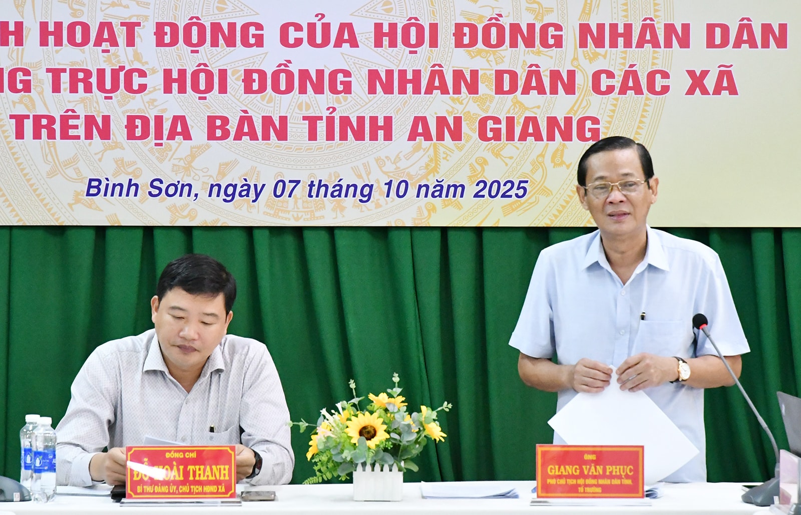 Phó Chủ tịch HĐND tỉnh An Giang Giang Văn Phục phát biểu tại buổi làm việc.