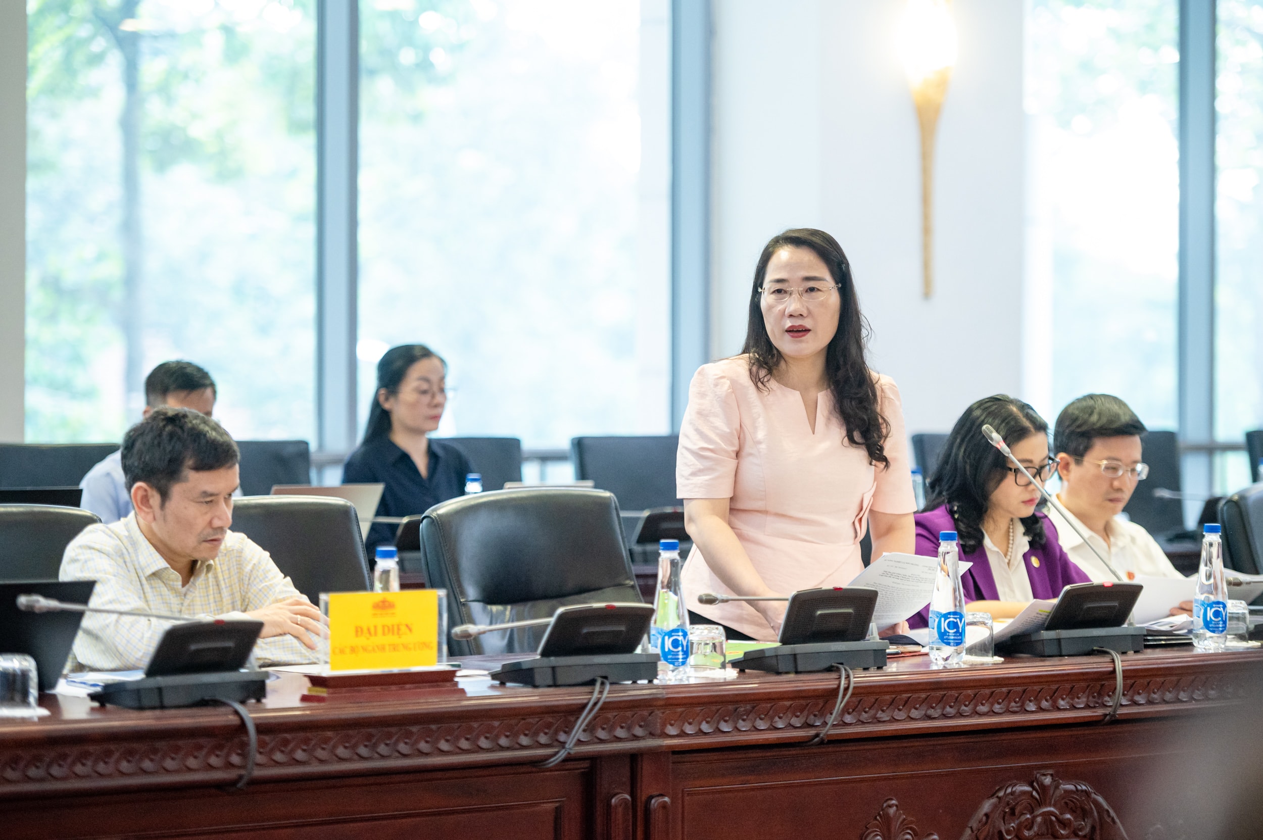Phó Chủ nhiệm Ủy ban Pháp luật và Tư pháp Nguyễn Thị Thủy phát biểu