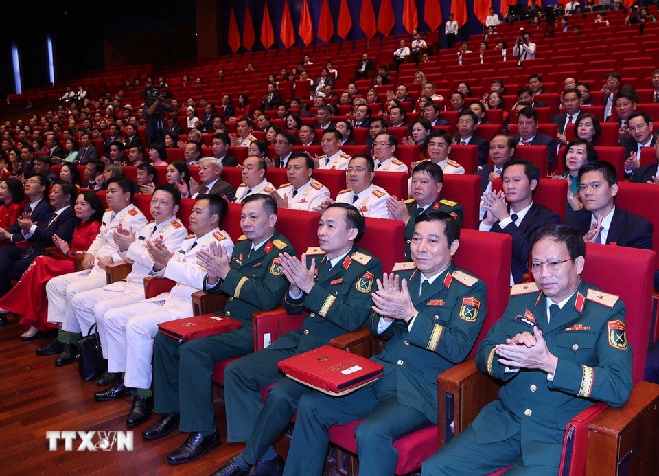 Các đại biểu dự Đại hội đại biểu Đảng bộ thành phố Hà Nội lần thứ XVIII, nhiệm kỳ 2025-2030. (Ảnh: Văn Điệp/TTXVN)