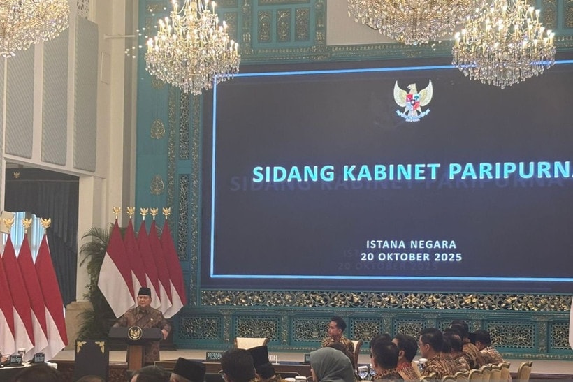 President Prabowo Subianto during his speech at a plenary cabinet meeting at the State Palace in Jakarta. (Photo: ANTARA)