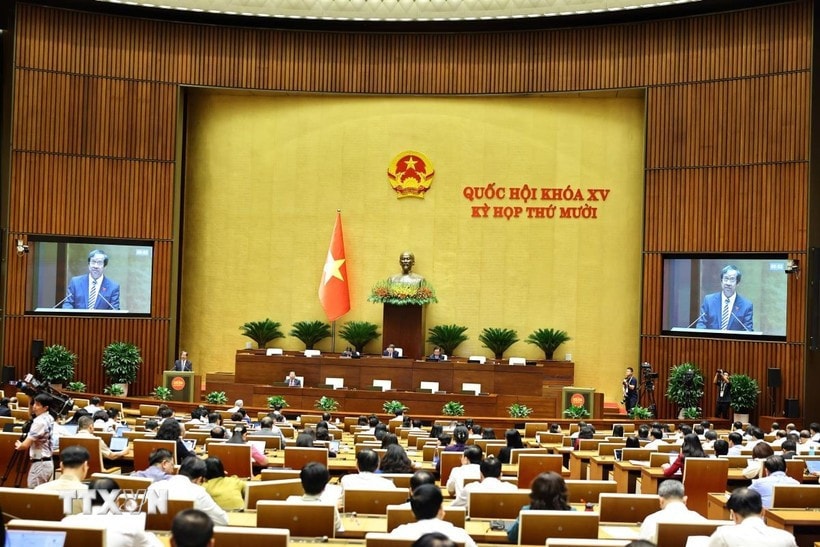 An overview of the National Assembly's October 22 morning sitting. (Photo: VNA)
