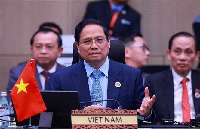 Prime Minister Pham Minh Chinh addresses the 28th ASEAN–Japan Summit in Malaysia (Photo: VNA)