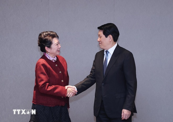 Chủ tịch nước Lương Cường tiếp Tiến sỹ Lý Lợi, Người sáng lập Tập đoàn MEBO. (Ảnh: Lâm Khánh/TTXVN) ttxvn-chu-tich-nuoc-luong-cuong-tiep-nguoi-sang-lap-tap-doan-mebo-8374117-2.jpg