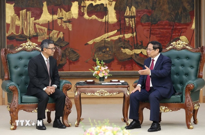 Thủ tướng Phạm Minh Chính tiếp Đại sứ Indonesia tại Việt Nam Denny Abdi nhân kết thúc nhiệm kỳ công tác. (Ảnh: Dương Giang/TTXVN) ttxvn-thu-tuong-tiep-dai-su-indonesia-2.jpg