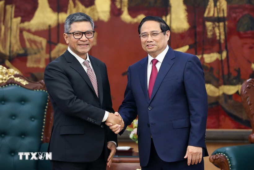 Thủ tướng Phạm Minh Chính tiếp Đại sứ Indonesia tại Việt Nam Denny Abdi nhân kết thúc nhiệm kỳ công tác. (Ảnh: Dương Giang/TTXVN)