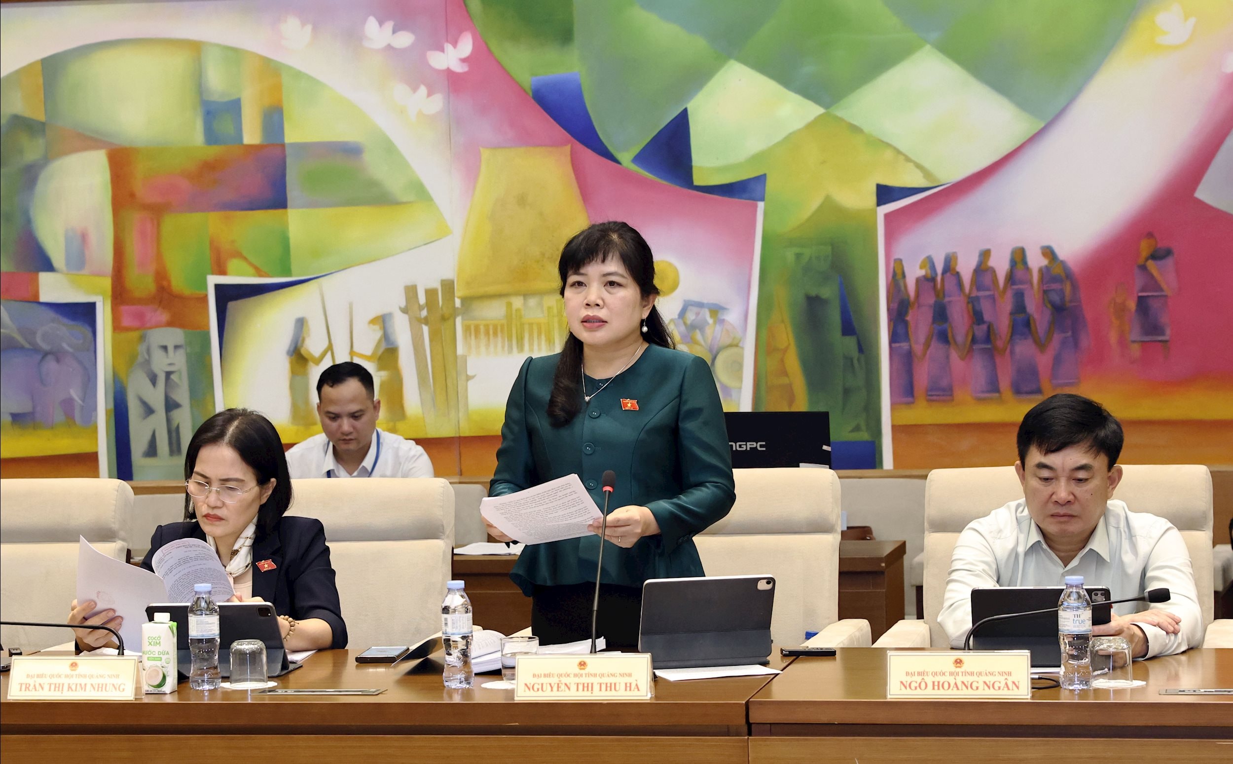 Promluvil delegát Národního shromáždění Nguyen Thi Thu Ha (Quang Ninh)