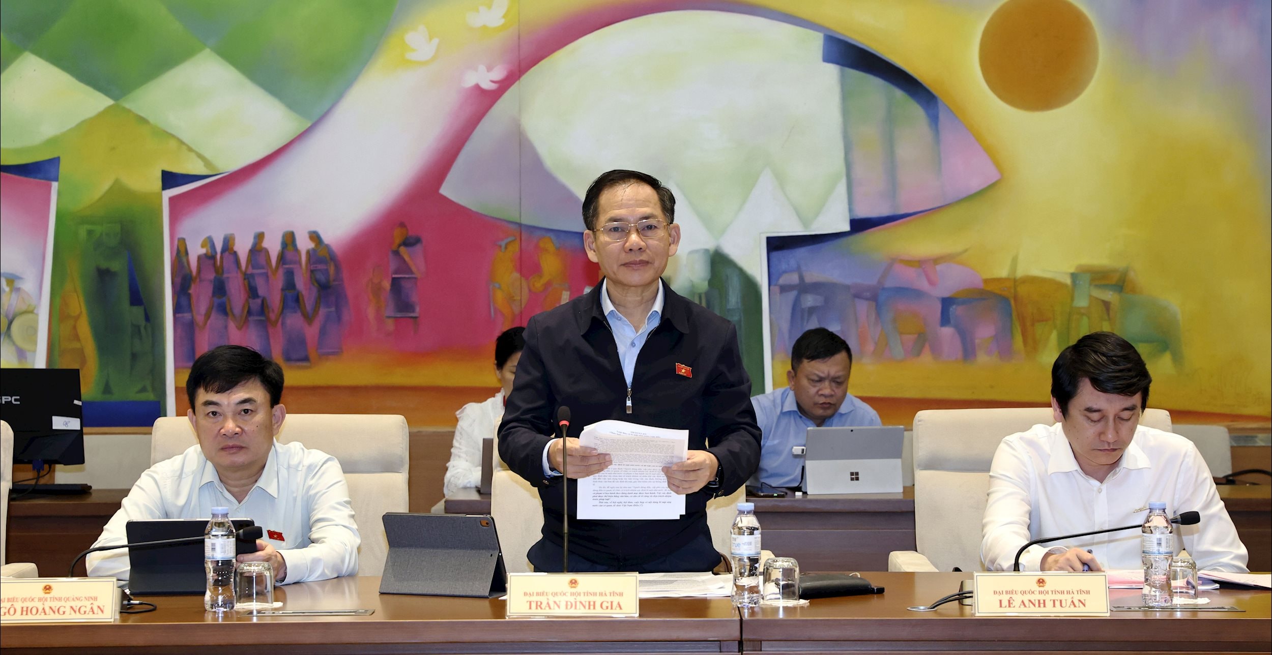 Wakil Majelis Nasional Tran Dinh Gia (Ha Tinh) berbicara