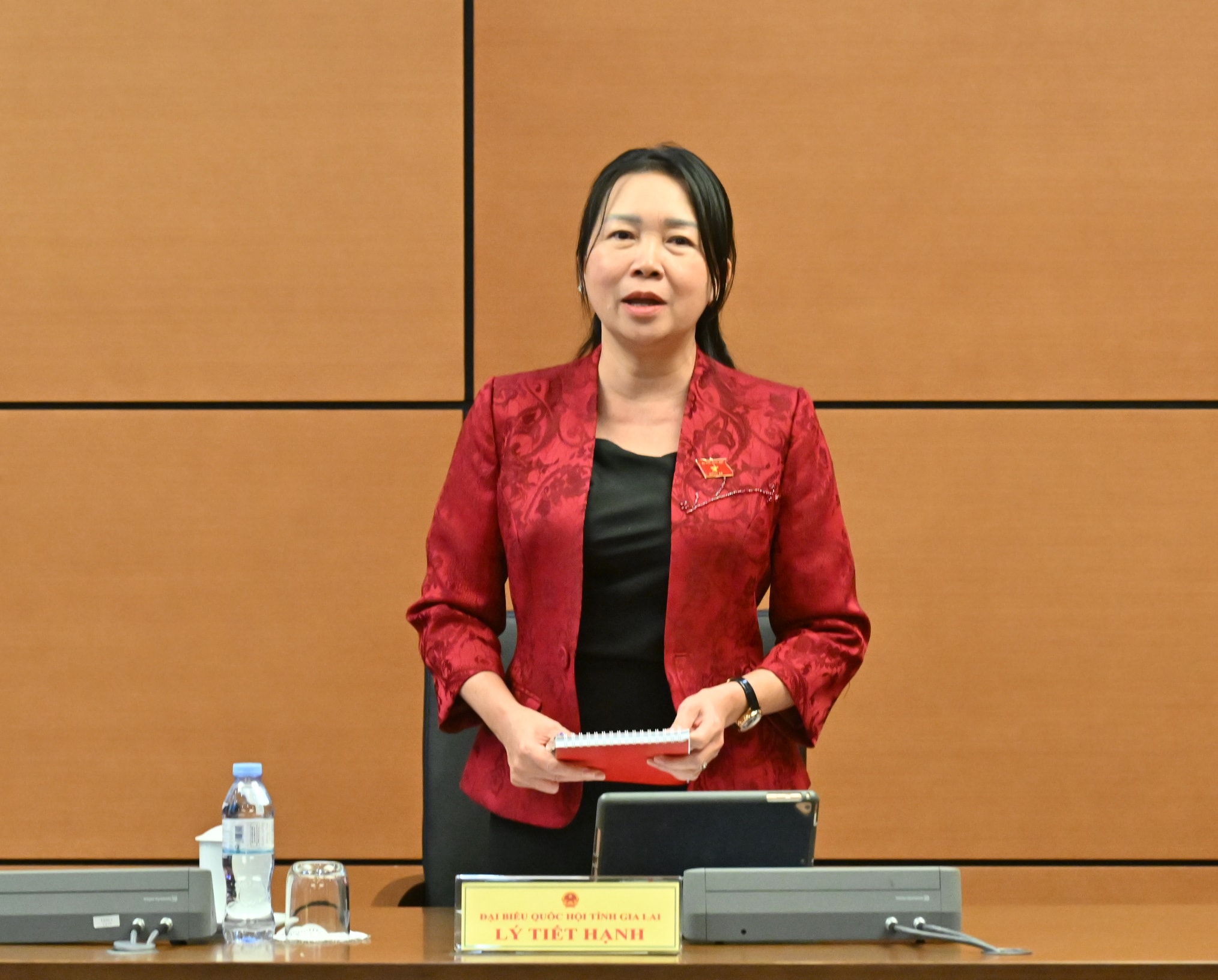 Phó Trưởng đoàn ĐBQH tỉnh Gia Lai Lý Tiết Hạnh điều hành phiên họp tổVQK_4944