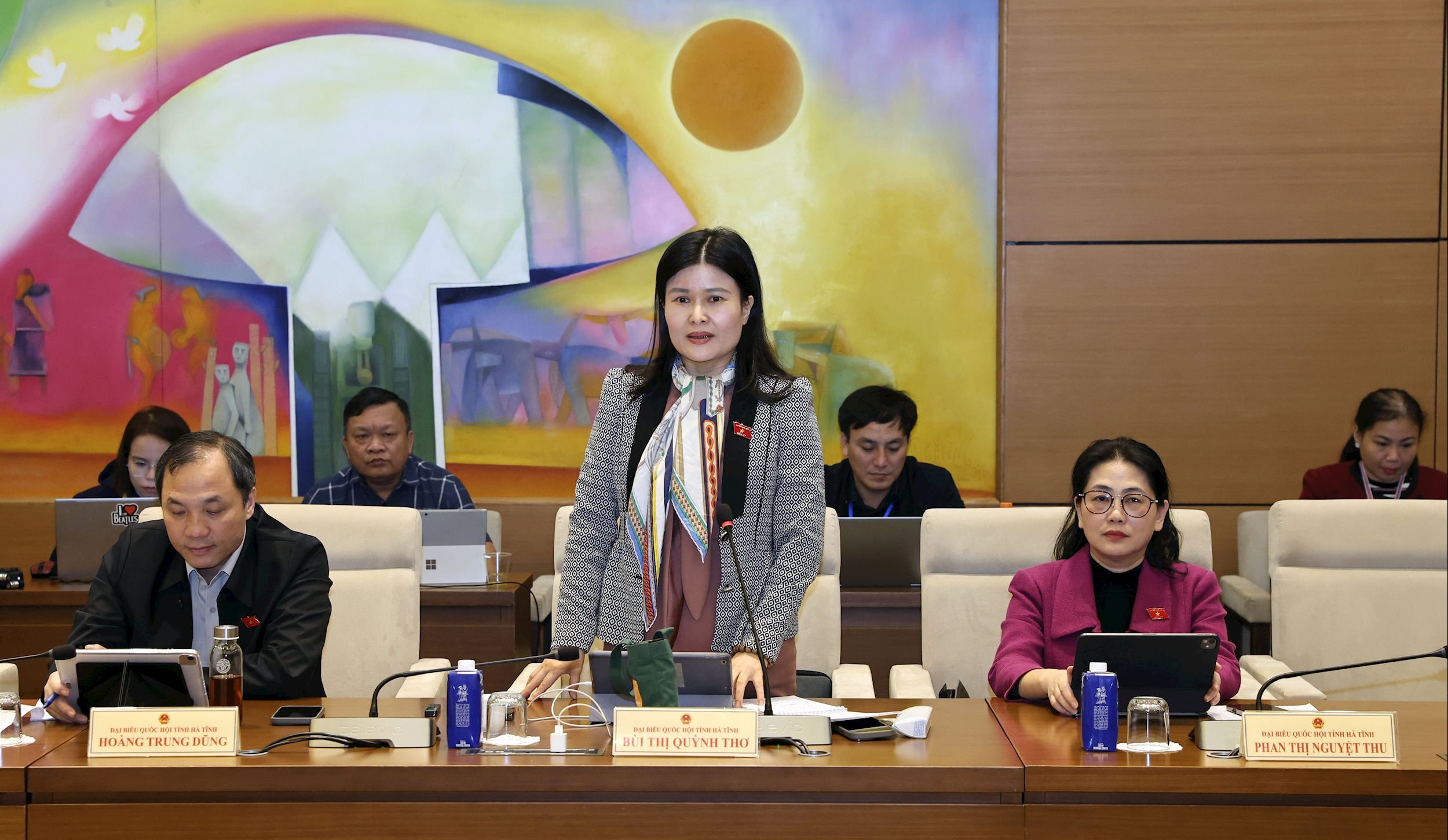 تتحدث مندوبة الجمعية الوطنية بوي ثي كوينه تو (ها تينه)