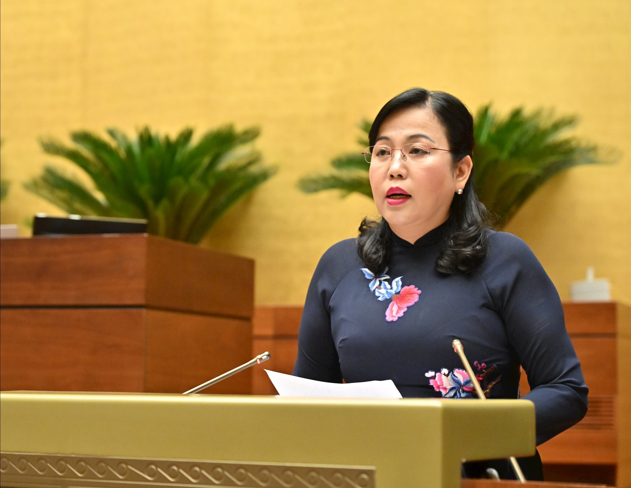 Ordföranden för kommittén för vetenskap, teknik och miljö, Nguyen Thanh Hai, presenterar verifieringsrapporten. Foto: Quang Khanh