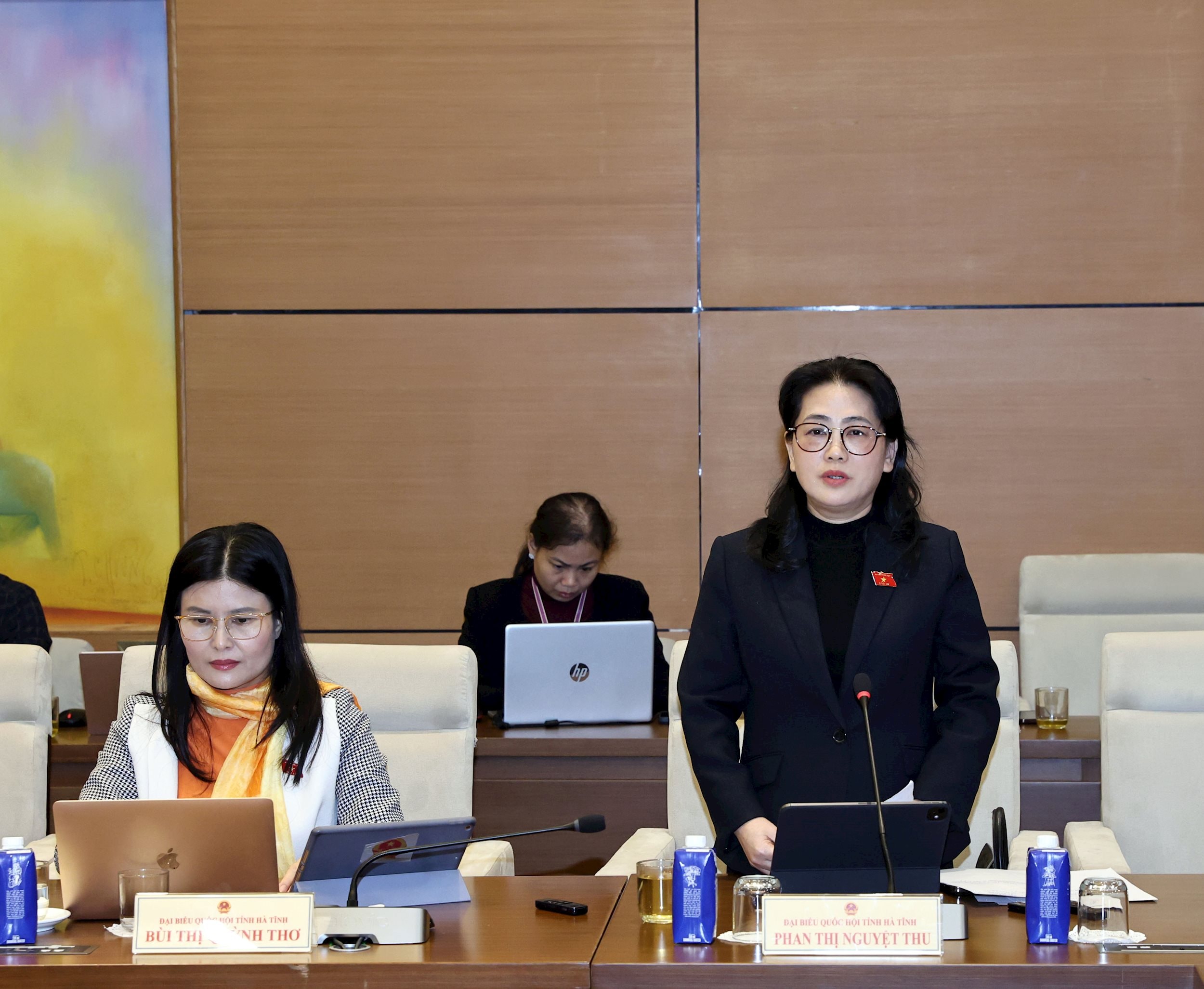 ĐBQH Phan Thị Nguyệt Thu (Hà Tĩnh) phát biểu
