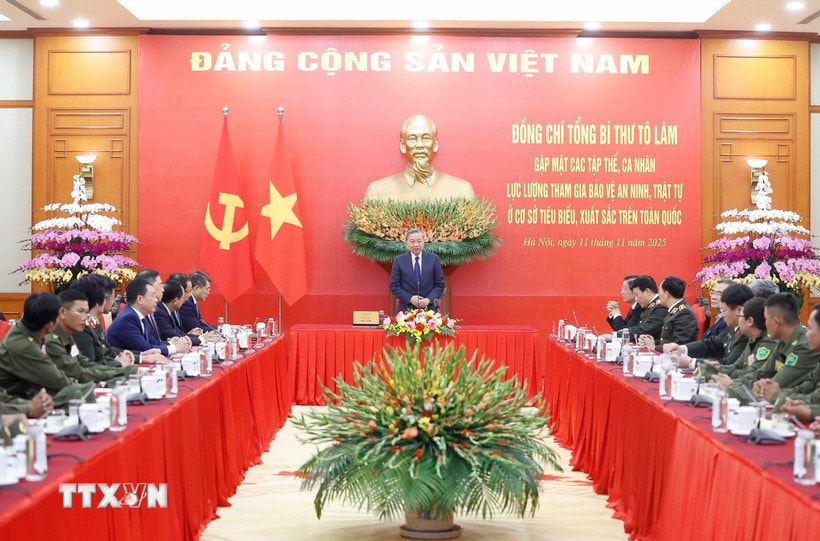 Ο Γενικός Γραμματέας Το Λαμ μιλάει. (Φωτογραφία: Thong Nhat/VNA)