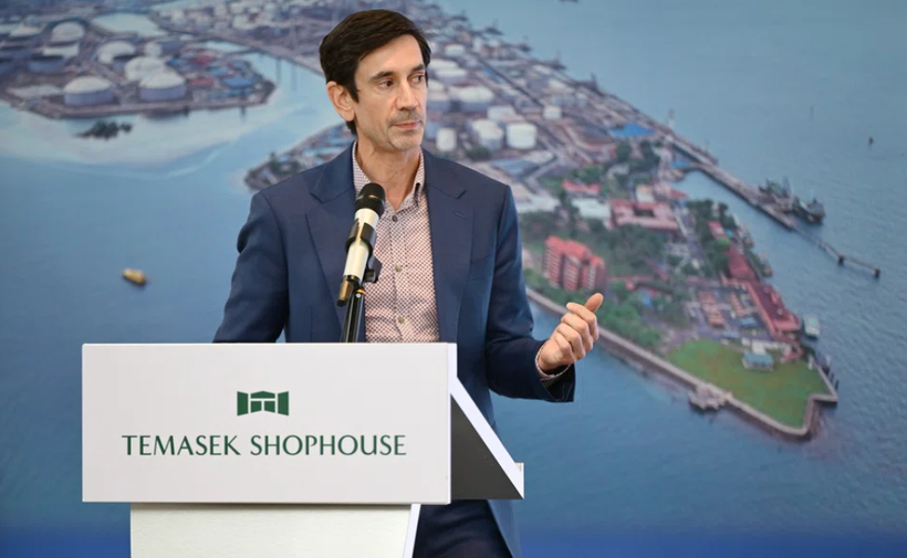 Aether Fuels founder and chief executive Conor Madigan speaking at the signing ceremony for the Project Beacon facility, which will be located on Pulau Bukom. (Photo: straitstimes.com)
