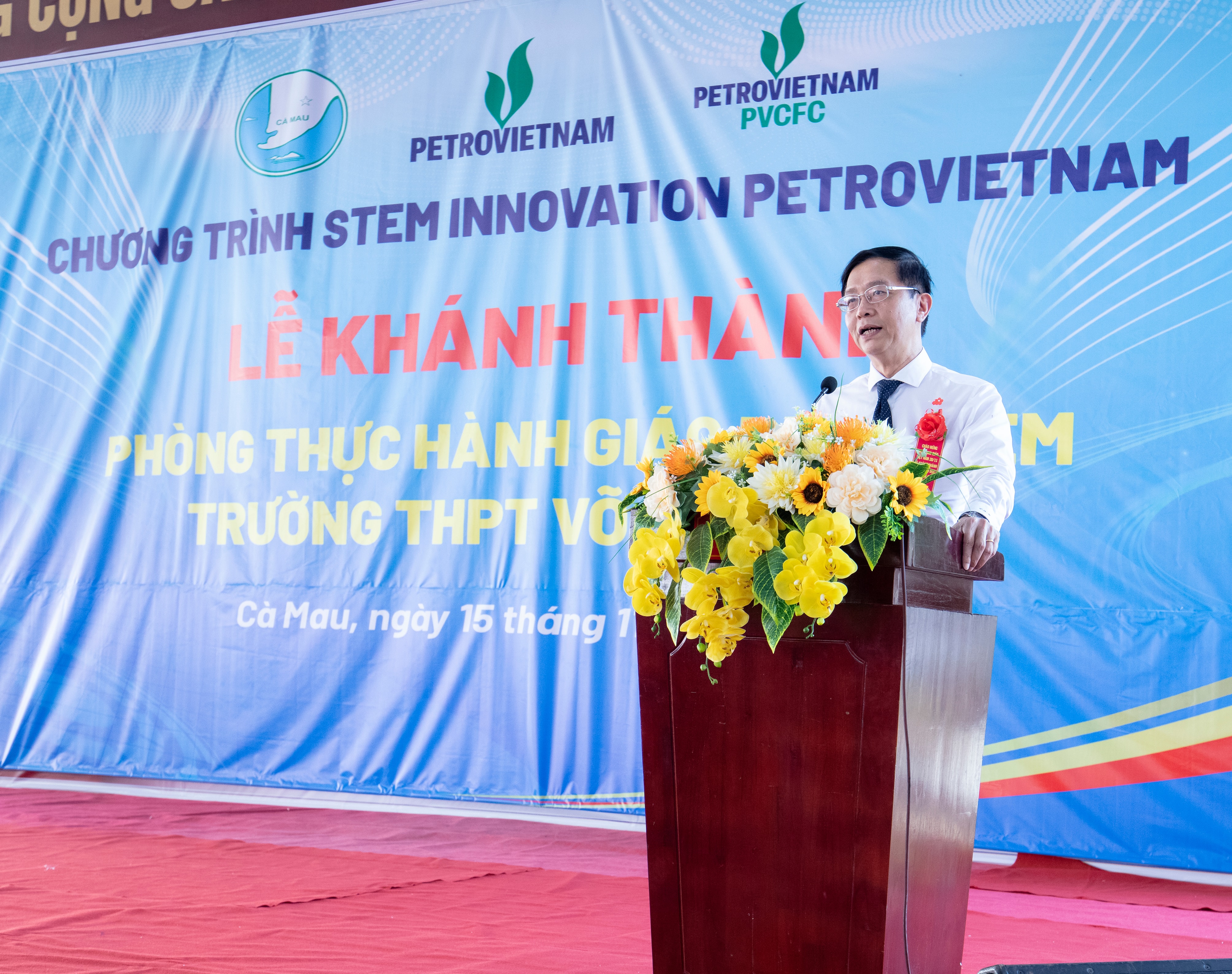 Ông Trần Quang Dũng - Phó Bí thư thường trực Đảng uỷ Petrovietnam chia sẻ về ý nghĩa của chương trình STEM INNOVATION PETROVIETNAM