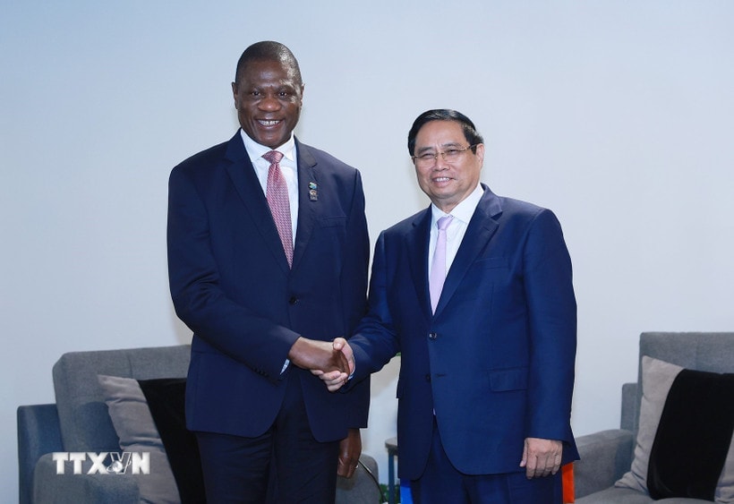 प्रधानमंत्री फाम मिन्ह चीन्ह ने दक्षिण अफ्रीका के उपराष्ट्रपति पॉल माशातिले से मुलाकात की 8424202-2.jpg