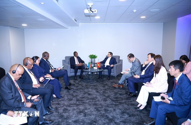 प्रधानमंत्री फाम मिन्ह चीन्ह ने दक्षिण अफ्रीका के उपराष्ट्रपति पॉल माशातिले से मुलाकात की 8424202-4.jpg