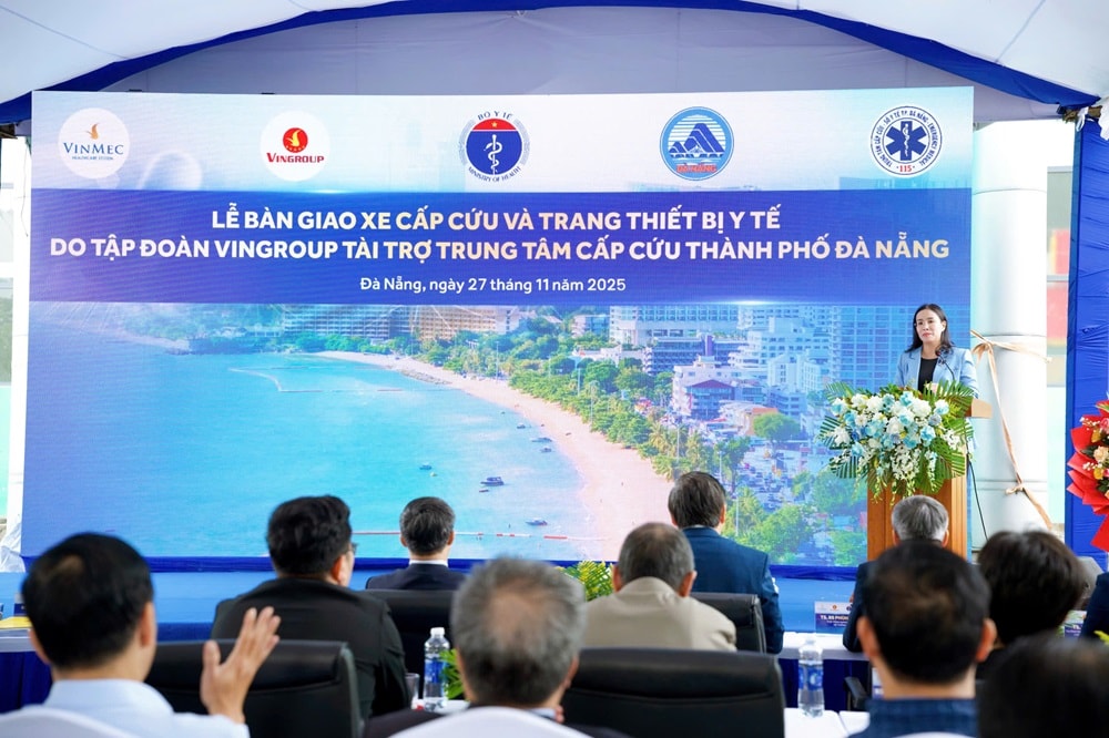 Bà Nguyễn Thị Anh Thi - Phó chủ tịch UBND TP Đà Nẵng - phát biểu tại buổi lễ.