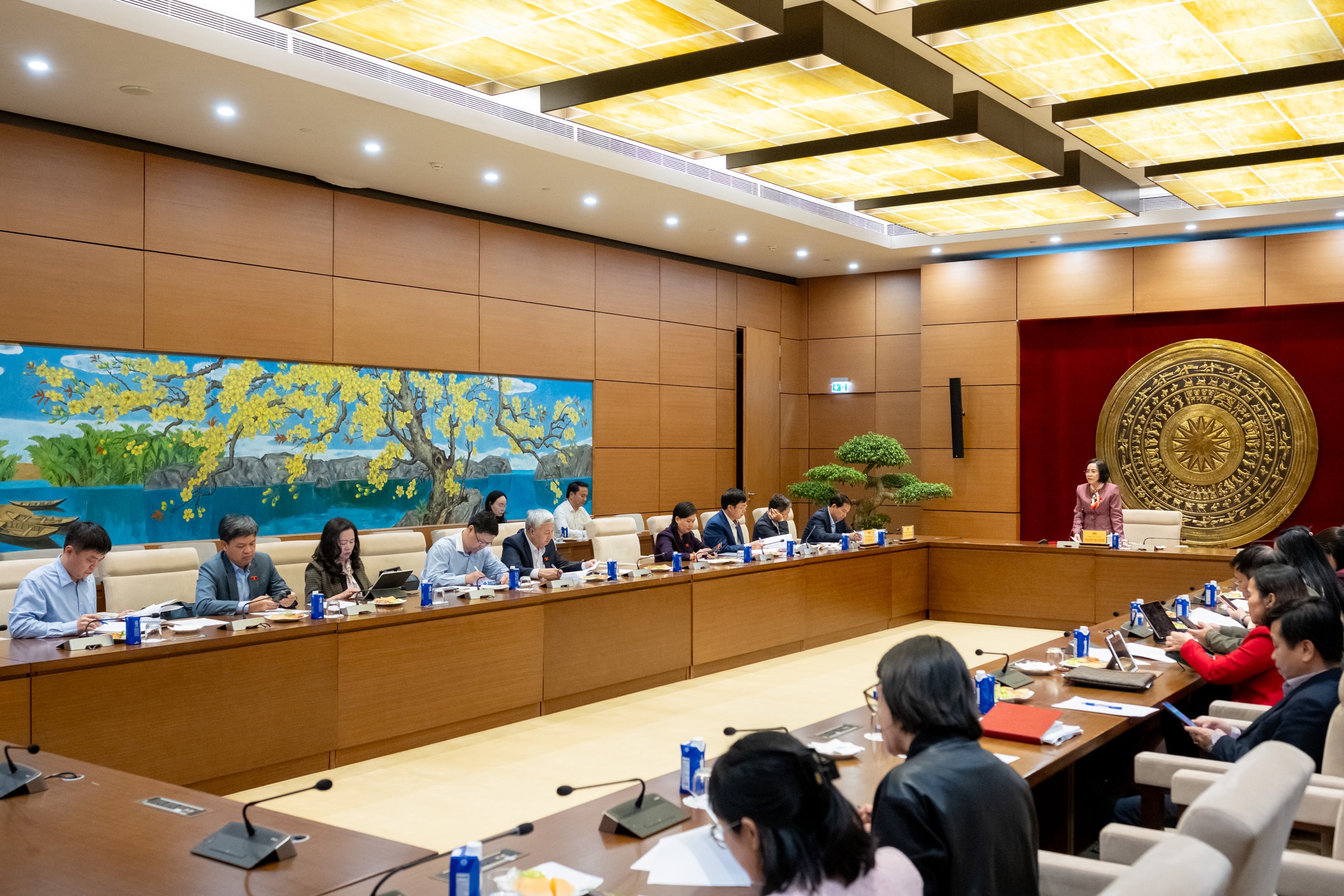 Vicevoorzitter van de Nationale Vergadering Nguyen Thi Thanh hield een instructieve toespraak.