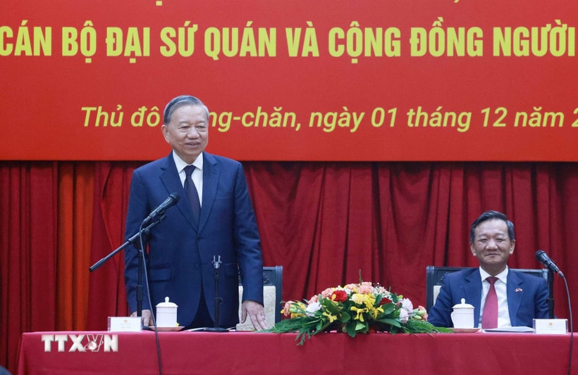 Tổng Bí thư Tô Lâm phát biểu. (Ảnh: Thống Nhất/TTXVN)