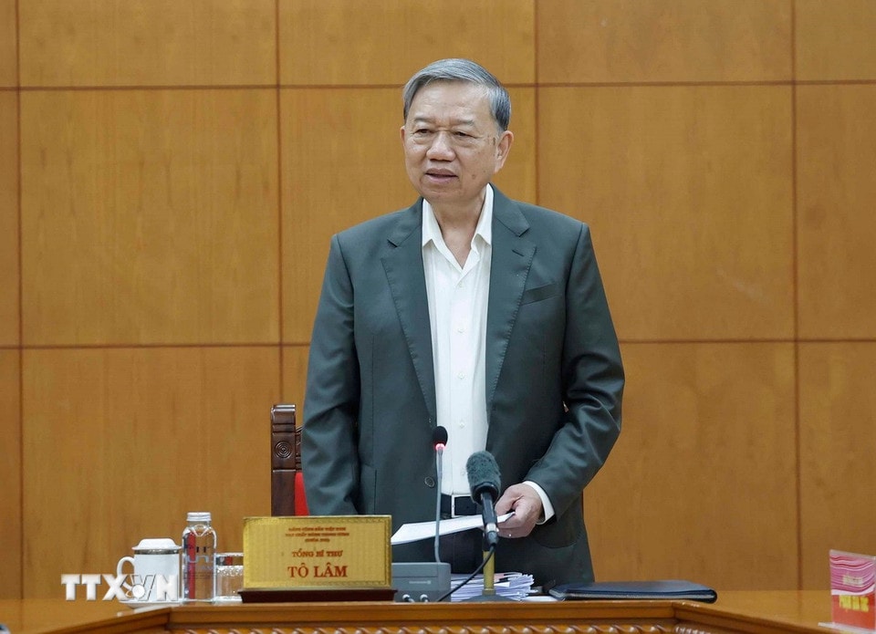 Tổng Bí thư Tô Lâm phát biểu. (Ảnh: Thống Nhất/TTXVN)