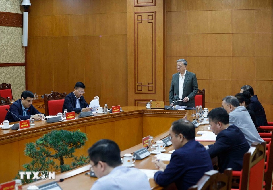 Tổng Bí thư Tô Lâm phát biểu. (Ảnh: Thống Nhất/TTXVN)