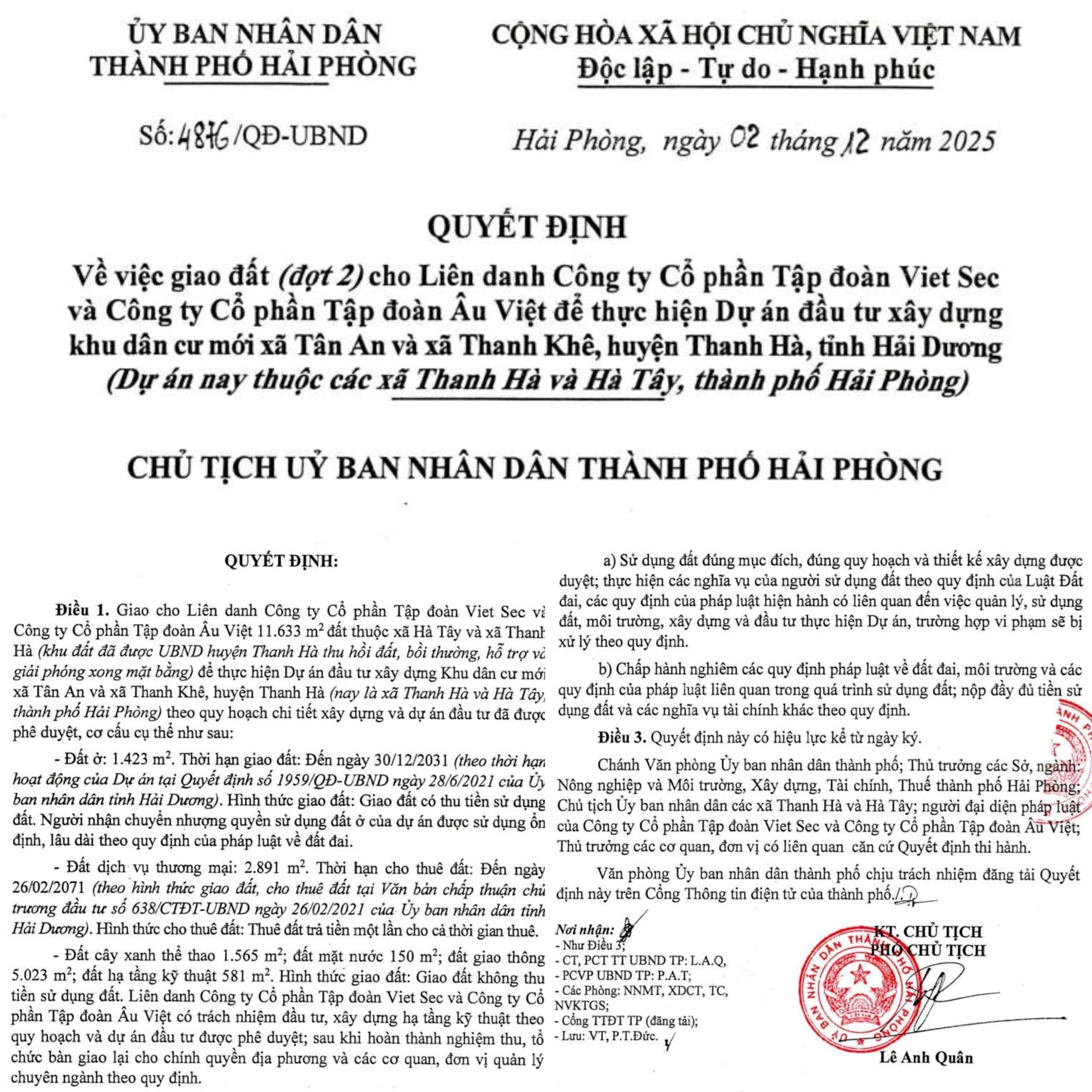 dự án tân an - thanh khê