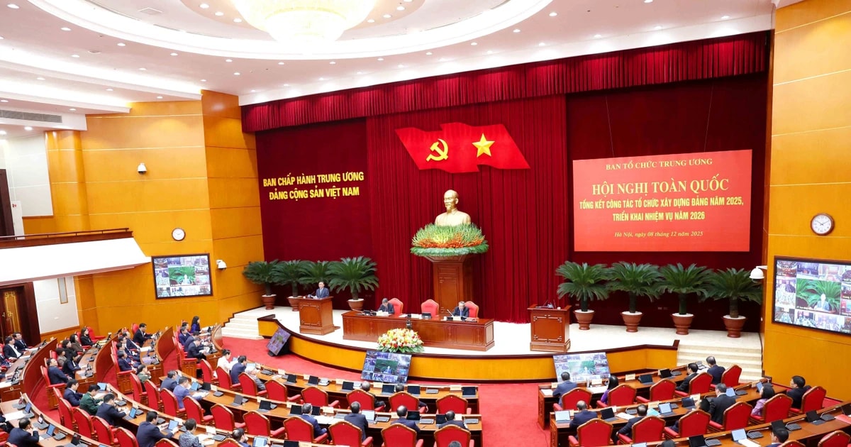 The Party Central Committee’s Organisation Commission's national teleconference to review Party building work in 2025 and set out tasks for 2026. (Photo: VNA)