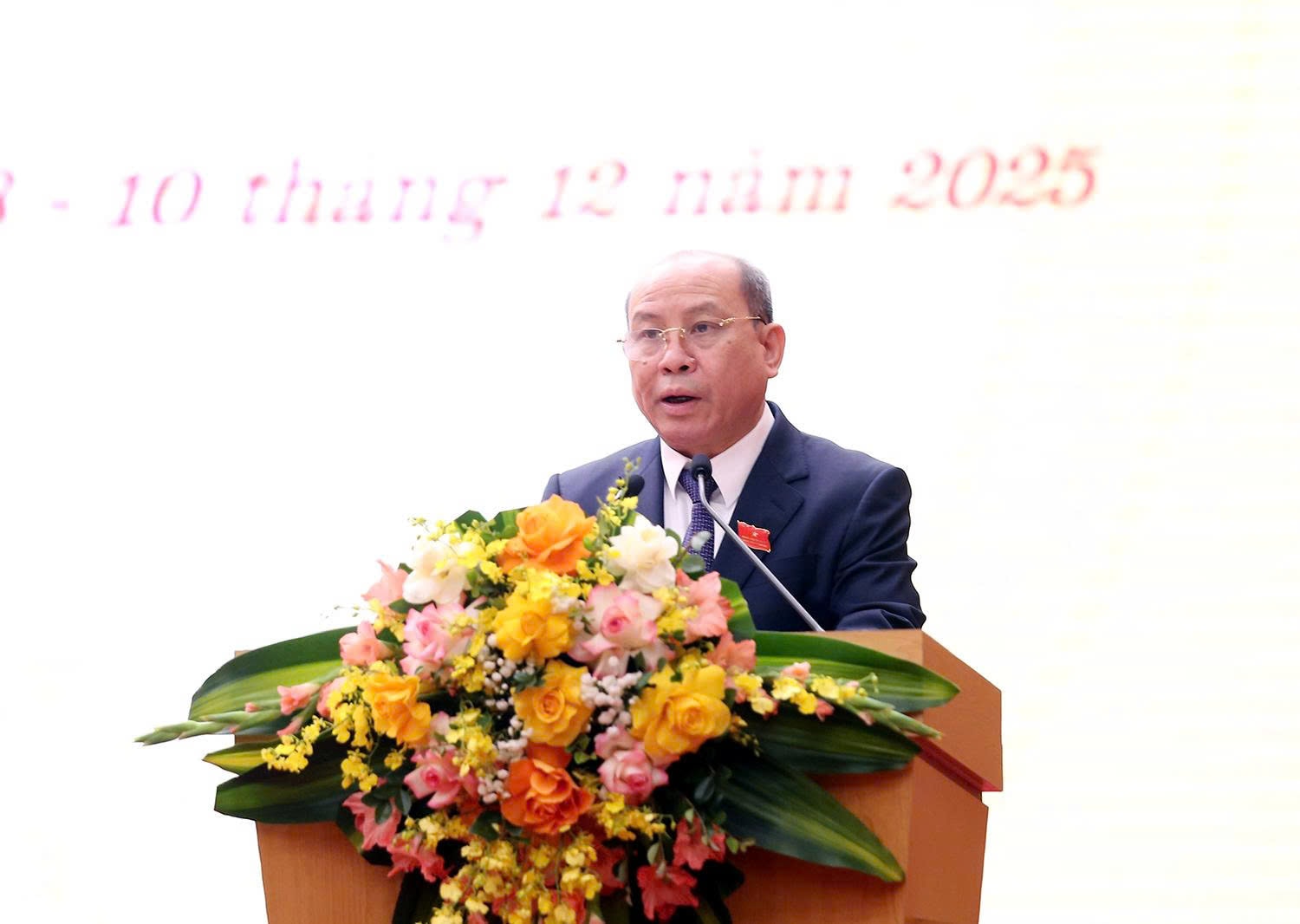 Phó Bí thư Tỉnh ủy, Chủ tịch HĐND tỉnh Bùi Đức Hinh phát biểu khai mạc. Ảnh: T. T