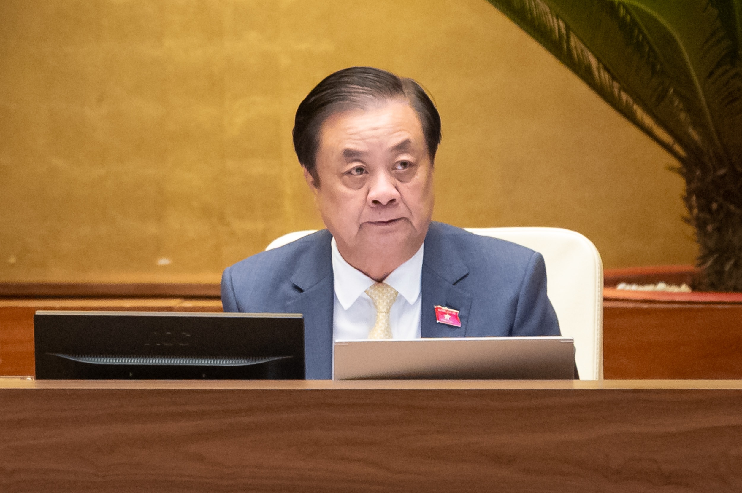 ທ່ານນາງຮອງປະທານສະພາແຫ່ງຊາດ ເລມິນຮ່ວາ ເປັນປະທານກອງປະຊຸມ.