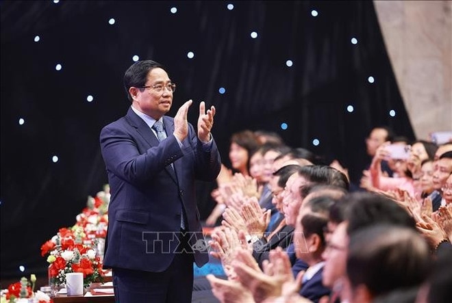 Prime Minister Pham Minh Chinh and delegates at the 11th National External Information Service Awards Ceremony in Hanoi on December 12, 2025. (Photo: VNA) uuid7c0f69a0-f89b-4547-98d4-c18a95ec055dcode001library1type1mode1loctruecaptrue.jpg