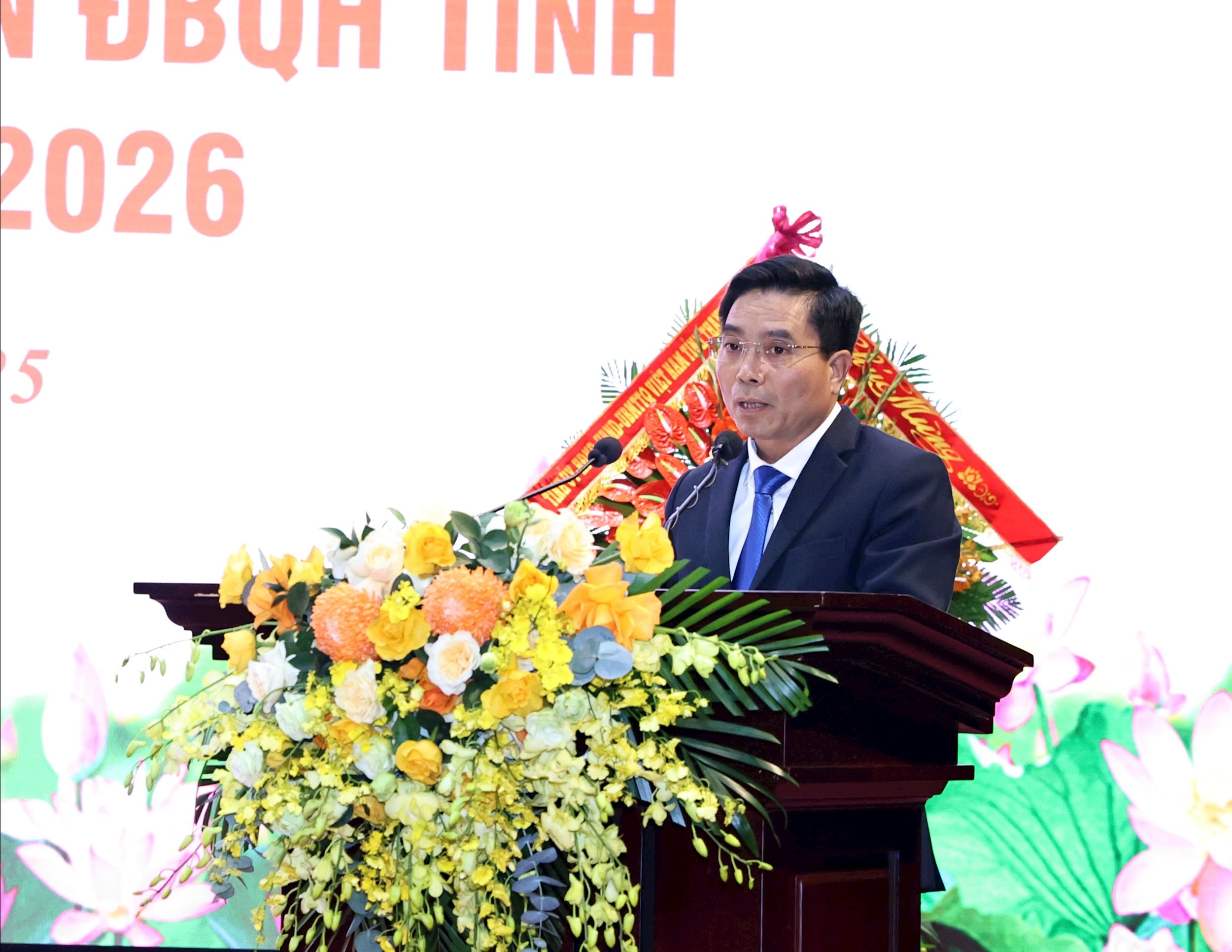 លេខាបក្សខេត្ត Thanh Hoa លោក Nguyen Doan Anh ថ្លែងសុន្ទរកថា។