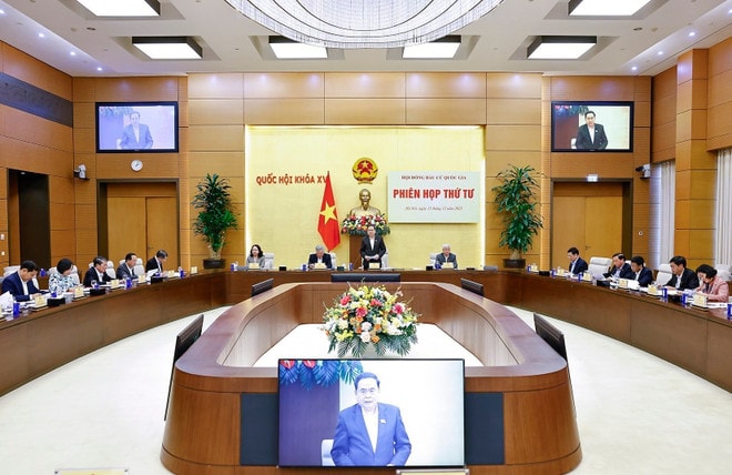 National Assembly Chairman Tran Thanh Man chairs the fourth meeting of the National Election Council on December 15, 2025. (Photo: VNA) vna-potal-chu-tich-quoc-hoi-tran-thanh-man-chu-tri-phien-hop-thu-tu-cua-hoi-dong-bau-cu-quoc-gia-8472565.jpg