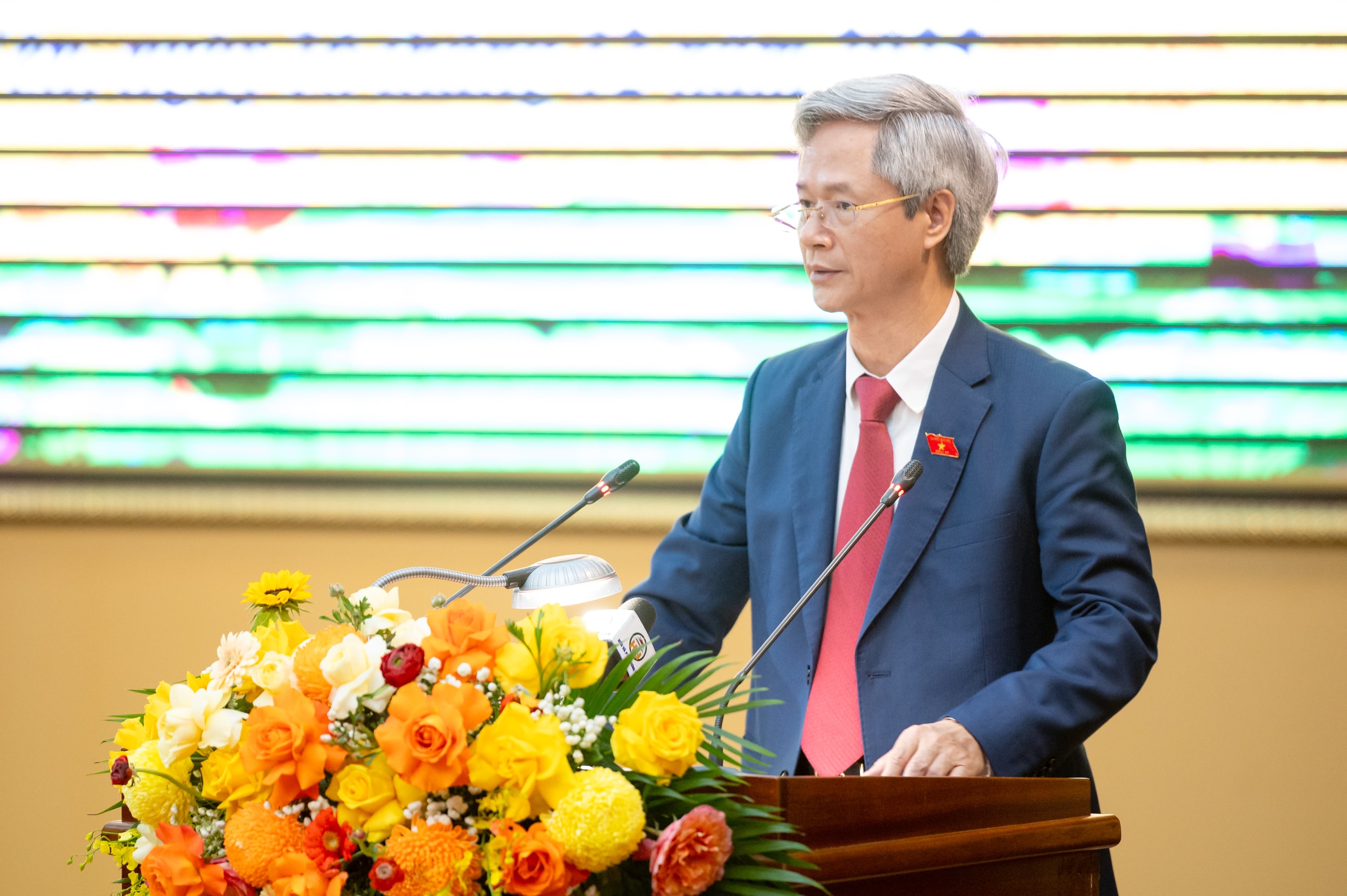 លោក Dao Hong Van ប្រធានគណៈប្រតិភូរដ្ឋសភាខេត្ត Hung Yen បានថ្លែងសុន្ទរកថា។