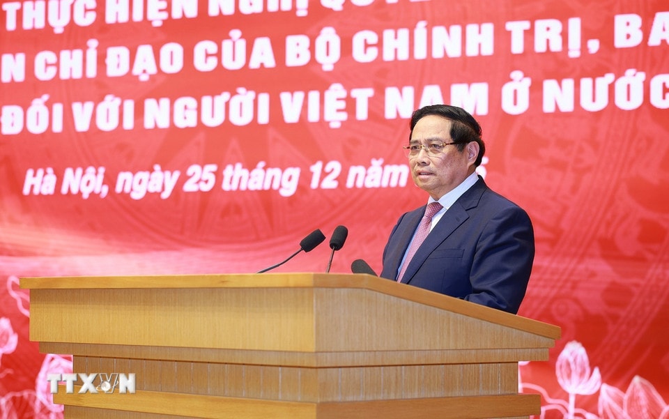 Thủ tướng Phạm Minh Chính phát biểu. (Ảnh: Dương Giang/TTXVN)