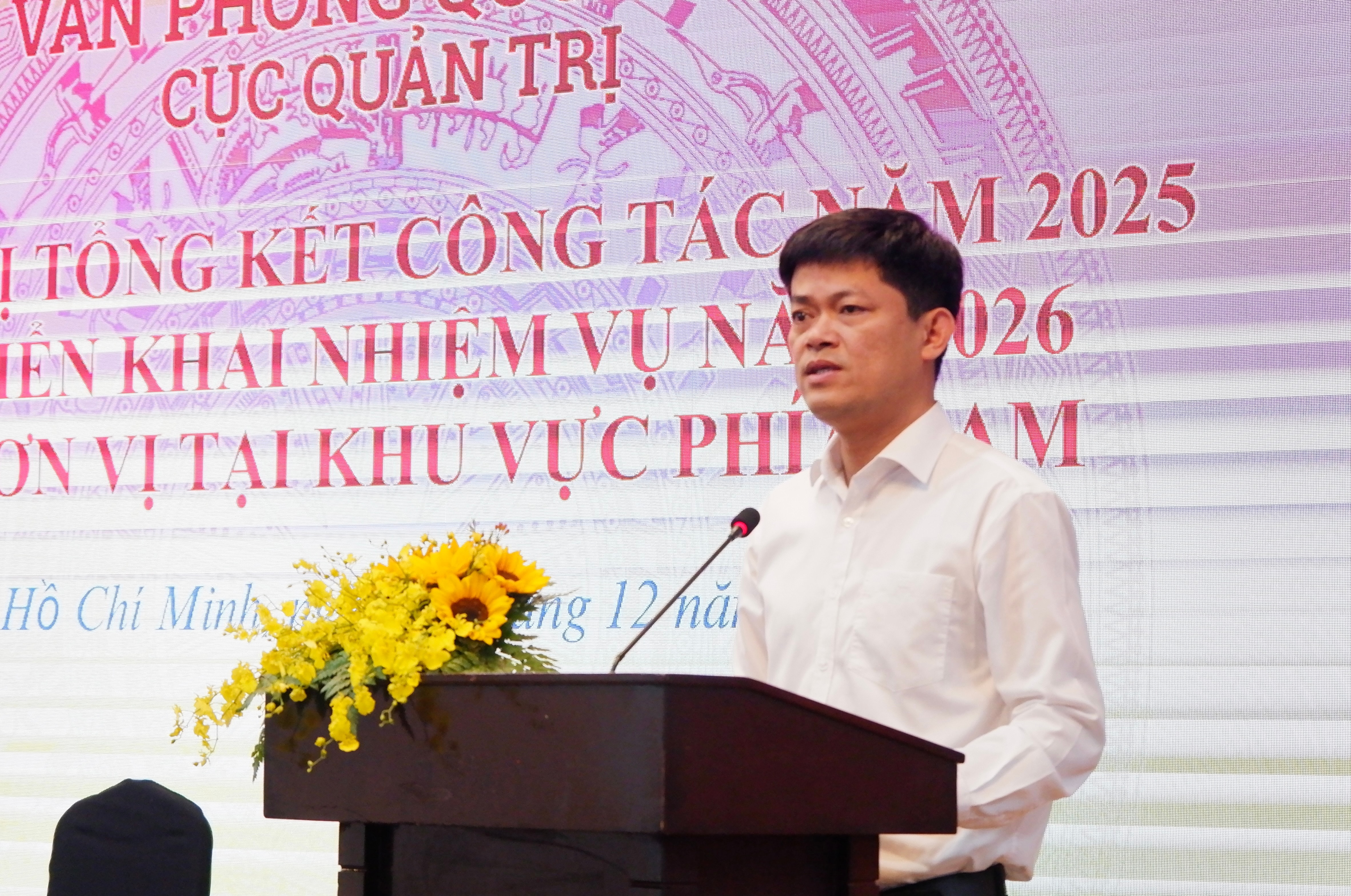 Cục trưởng Cục Quản trị Văn phòng Quốc hội Phạm Đức Thảo phát biểu
