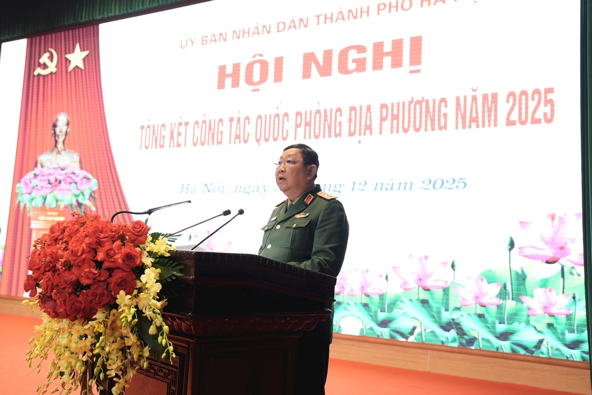 Thượng tướng Huỳnh Chiến Thắng, Phó Tổng Tham mưu trưởng Quân đội nhân dân Việt Nam phát biểu tại hội ngh