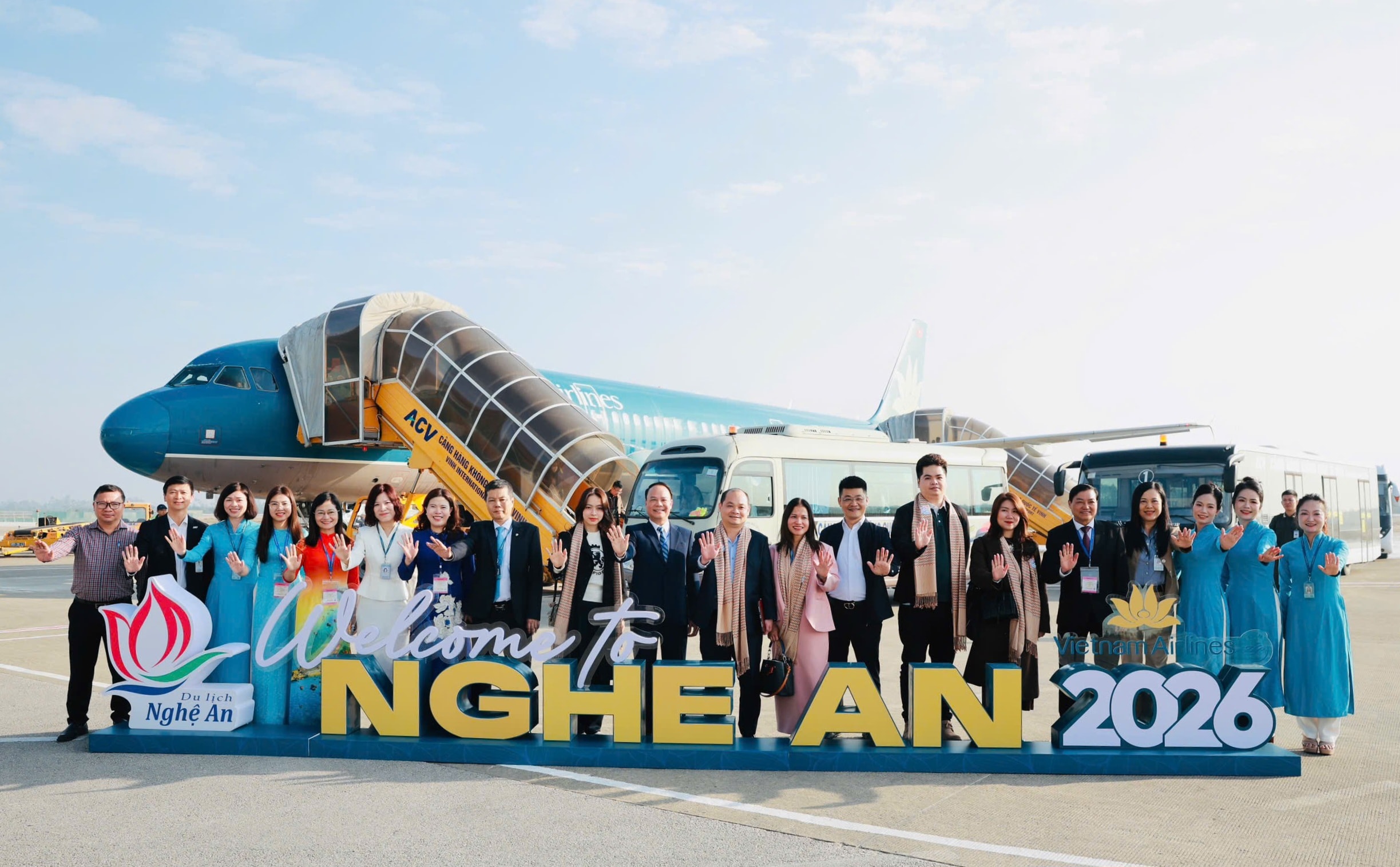 6.1 Chuyến bay đầu tiên tới Nghệ An trong năm 2026 chứng kiến nhiều niềm vui rạng ngời