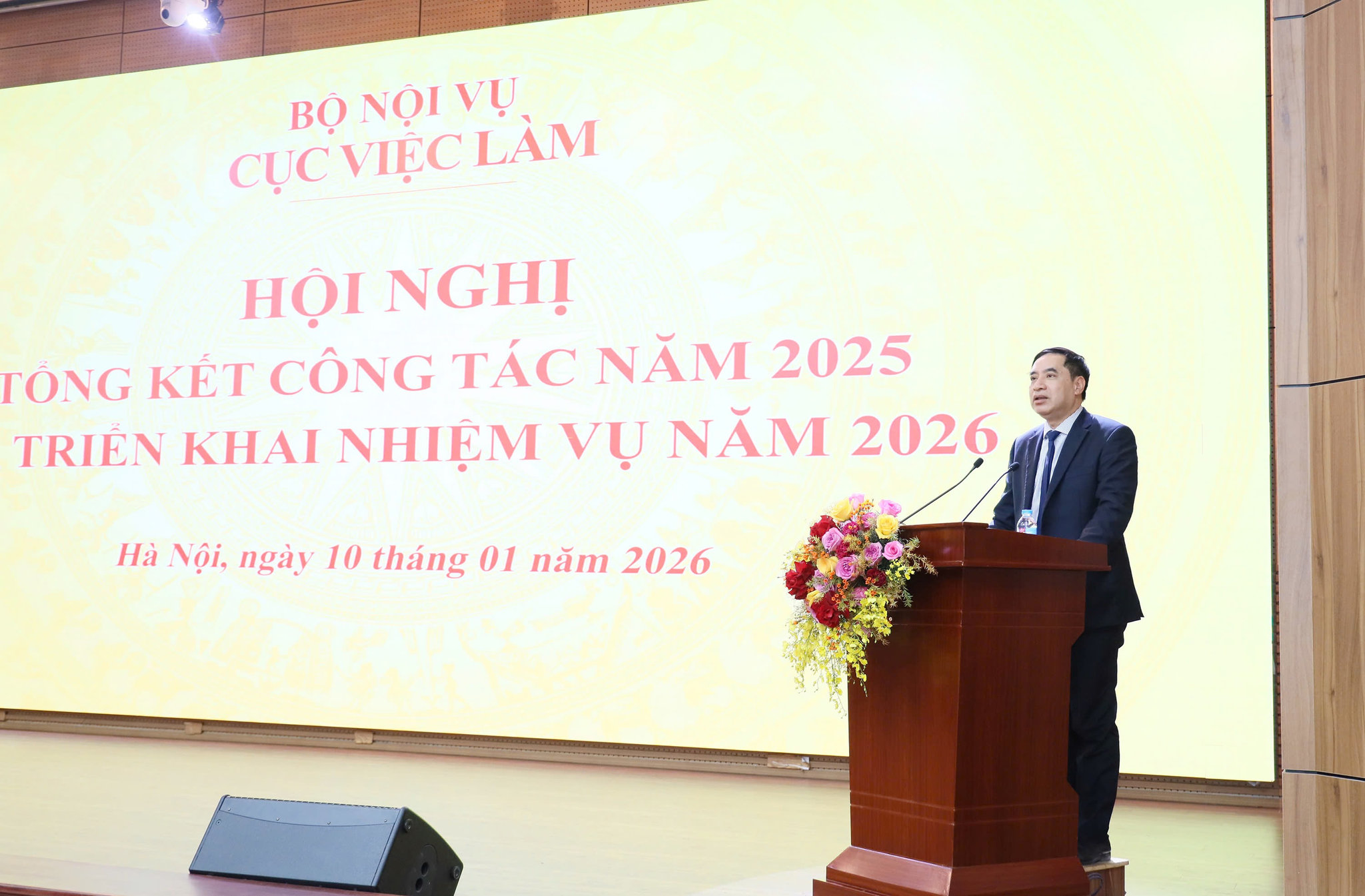 Cục trưởng Cục Việc làm Vũ Trọng Bình phát biểu. Ảnh BN