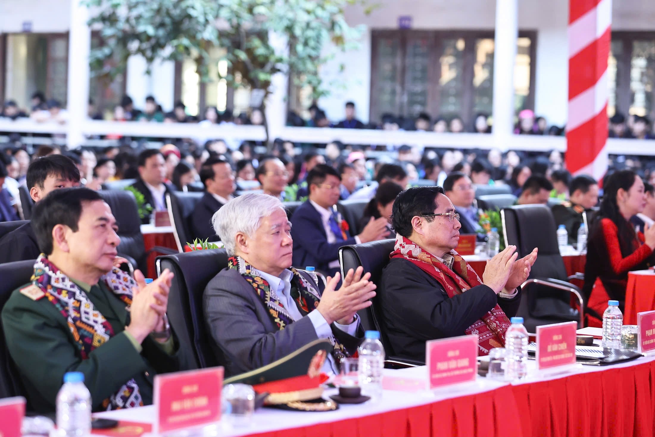 Thủ tướng Phạm Minh Chính dự lễ khởi công Dự án đầu tư cơ sở vật chất cho trường phổ thông vùng cao Việt Bắc, Thái Nguyên.