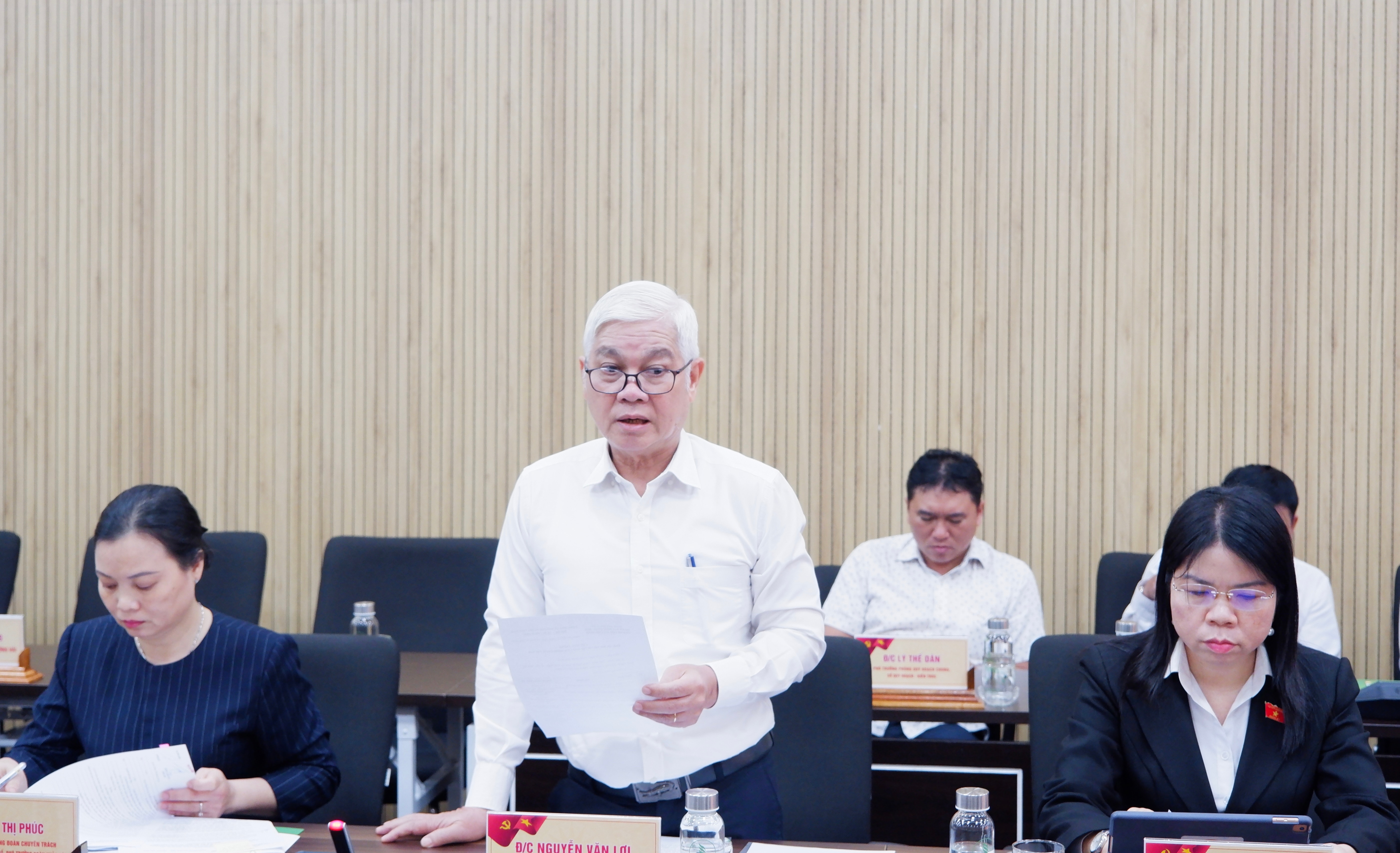 Trưởng Đoàn Đại biểu Quốc hội TP. Hồ Chí Minh Nguyễn Văn Lợi phát biểu. Ảnh: Hoa Lê