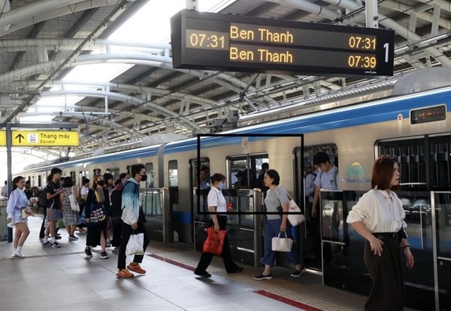 Passengers ride on HCM City’s first metro line (Photo: VNA)