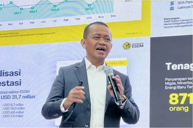 Indonesian Energy and Mineral Resources Minister Bahlil Lahadalia at a press conference in Jakarta on January 8, 2026 (Photo: ANTARA)