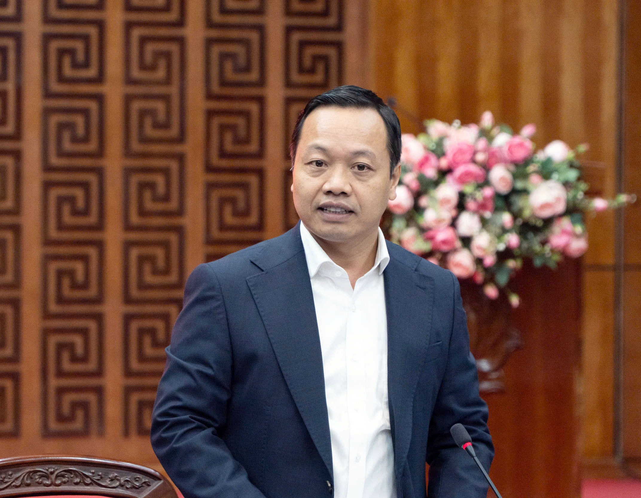 Tran Tien Dung, Sekretär des Provinzparteikomitees und Leiter des Provinzwahl-Lenkungsausschusses der Provinz Dien Bien, hielt eine Rede.