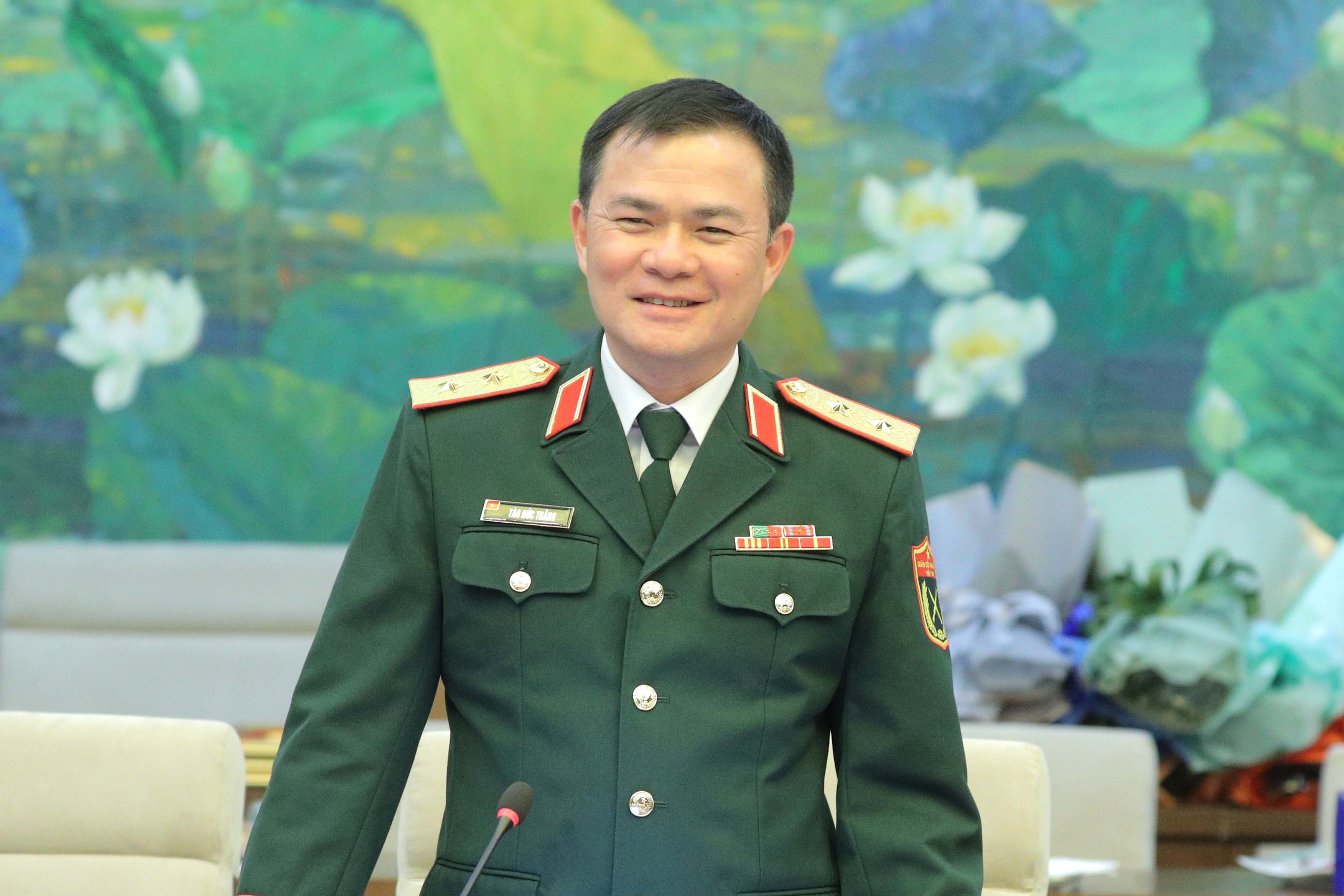 Chủ tịch Tập đoàn Công nghiệp - Viễn thông quân đội Tào Đức Thắng phát biểu