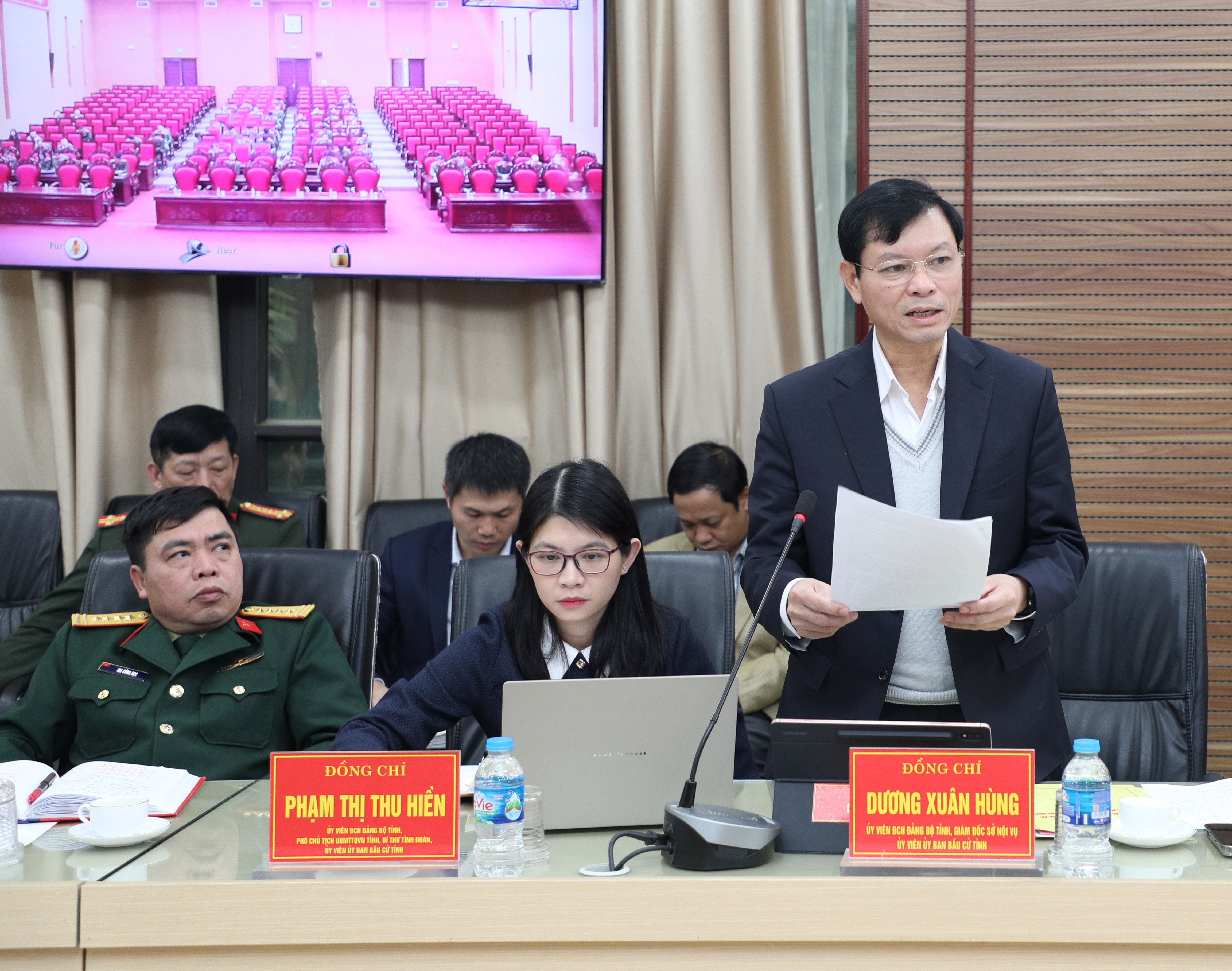 Giám đốc Sở Nội vụ tỉnh Thái Nguyên Dương Xuân Hùng phát biểu tại buổi làm viêc