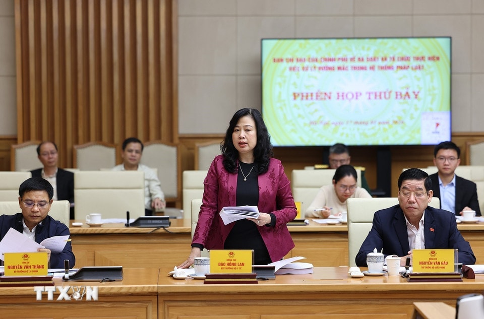 Министр здравоохранения Дао Хун Лан произносит речь. (Фото: Дуонг Джанг/ВНА)